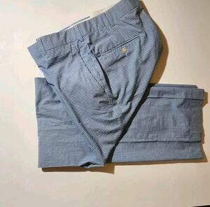 Vintage Brooks Brothers Mens Golf Trouser 32x31 Lightweight Cotton Blue Check